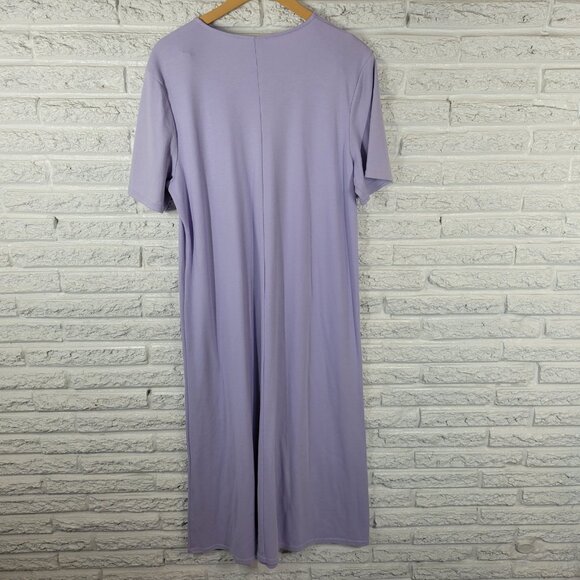 Coldwater Creek Womens Dress 1X Plus Short Sleeve Midi Lavender PUR36E - Picture 6 of 9